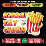 Decal KHOAI TÂY CHIÊN trang trí quán nước xe đẩy, Sticker, dán tường, tủ, kính,21x29cm thiết kế in theo yêu cầu Decor Decor Phòng