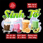 Decal TRÀ ĐÀO trang trí quán hình ly trà dâu, sinh tố, cà phê, rau má, trà sữa,Sticker, Decal dán tường, tủ, kính... - Ảnh 5