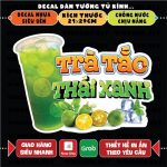 Decal TRÀ TẮC THÁI XANH trang trí quán nước, dán tường, tủ kiếng chống nước, đã cắt bế sẵn khổ A4 Decor Đồng