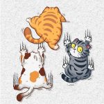 (SET 3 CON MÈO CÀO) Miếng dán xe Sticker chống nước mèo vui nhộn dán trang trí ô tô xe máy, cửa kính, bàn tủ tường...