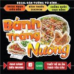 [Rẻ vô địch] Decal BÁNH TRÁNG NƯỚNG trang trí quán nước, dán tường, tủ kiếng, chống nước, đã cắt bế sẵn khổ 21X29CM Decor Đồng
