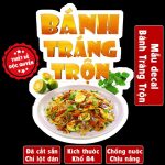 Decal BÁNH TRÁNG TRỘN trang trí quán nước, dán tường, tủ kính,dán xe đẩy cao cấp chống nước- A4 cắt sẵn chỉ cần lột dán
