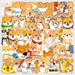 12 Sticker Chó ShiBa Sticker Dễ Thương Chống Nước, Decal Dán Mũ Bảo Hiểm, Vali, Đàn, Laptop - Cắt Sẵn - Ảnh 8