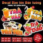 Poster decal TRÀ DƯA LƯỚI trang trí quán nước, dán tường, tủ kính,cao cấp chống nước- A4 cắt sẵn chỉ cần lột dán Decor Đồng - Ảnh 2