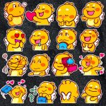 Set Sticker Quoobee rồng vàng cắt sẵn Khổ A5,dán xe cute,Decal Dán Mũ Bảo Hiểm,Vali,Tivi, Đàn, Laptop,bình giữ nhiệt