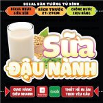 Decal sưɑ~ ĐẬU NÀNH trang trí quán nước, dán tường, tủ kiếng chống nước, đã cắt bế sẵn khổ A4