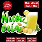 Decal NƯỚC MÍA trang trí quán nước, xe đẩy, dán tường, tủ kính,cao cấp chống nước- A4 cắt sẵn chỉ cần lột dán Decor Đồng