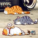 (SET 3 CON MÈO CÀO) Miếng dán xe Sticker chống nước mèo vui nhộn dán trang trí ô tô xe máy, cửa kính, bàn tủ tường... - Ảnh 7