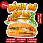 Poster decal BÁNH MÌ ỐP LA trang trí quán nước, dán tường, tủ kính,cao cấp chống nước- A4 cắt sẵn chỉ cần lột dán