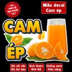 Poster decal NƯỚC CAM ÉP trang trí quán nước, dán tường, tủ kính,cao cấp chống nước- cam ép A4 cắt sẵn chỉ cần lột dán Decor Đồng