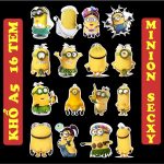 Sticker Minion độc đáo 16 miếng sexy loại Chống nước cao cấp Dán Nón Bảo Hiểm,Laptop,Vali ,điện thȯại , Dán Máy Tính