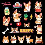 Set 20 Sticker Chó Corgi cắt sẵn Khổ A5,dán xe cute,Decal Dán Mũ Bảo Hiểm,Vali,Tivi, Đàn, Laptop - Cắt Sẵn