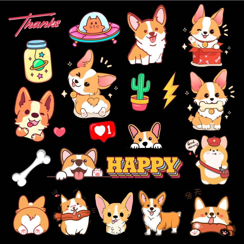 88aaa4ea1d0c4d2ea1593950aafae7d4tplv-o3syd03w52-origin-jpeg.jpeg Set 20 Sticker Chó Corgi cắt sẵn Khổ A5,dán xe cute,Decal Dán Mũ Bảo Hiểm,Vali,Tivi, Đàn, Laptop - Cắt Sẵn - Ảnh 1