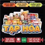 Decal miếng dán TẠP HÓA trang trí quán nước, dán tường, tủ kiếng, chống nước, đã cắt bế sẵn khổ 21X29CM Decor Đồng