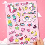 12 miếng Sticker Unicorn Cute Dán Nón Bảo Hiểm, Dán Laptop, tivi, Dán Vali , Dán Điện Thoại, Máy Tính Chống Thấm Nước - Ảnh 9