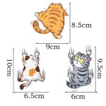 (SET 3 CON MÈO CÀO) Miếng dán xe Sticker chống nước mèo vui nhộn dán trang trí ô tô xe máy, cửa kính, bàn tủ tường... - Ảnh 4