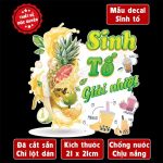Decal trà sữa trang trí quán hình ly TRÀ SỮA, sinh tố, cà phê, rau má, trà dâu,Sticker, Decal dán tường, tủ, kính... Decor Đồng - Ảnh 4