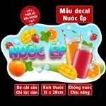 Poster decal NƯỚC ÉP trang trí quán nước, dán tường, tủ kính, chống nước- A4 cắt sẵn chỉ cần lột dán Decor Đồng Decor Đồng