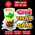 Poster decal CHÈ THẬP CẨM trang trí quán nước, dán tường, tủ kính,cao cấp chống nước- A4 cắt sẵn chỉ cần lột dán