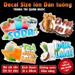 Decal trang trí quán nước xe đẩy hình CÀ PHÊ ĐÁ, Sticker, dán tường, tủ, kính,in theo yêu cầu Decor Đồng - Ảnh 4
