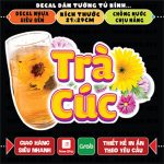 TRÀ CÚC decan dán trang trí tường, chống nước, chống nắng ,decal dán tủ, dán kính,xe đẩy, 21x29cm-cắt bế sẵn