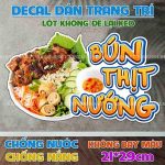 BÚN THỊT NƯỚNG decal dán trang trí tường, chống nước,không bay màu,dán tủ, decal dán kính,xe đẩy,21x29cm - cắt bế sẵn