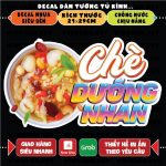 Decal CHÈ DƯỠNG NHAN dán trang trí tường CHỮ 3D, chống nước không bay màu,dán tủ,dán kính,xe đẩy-cắt bế sẵn khổ a4