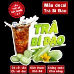 Poster decal TRÀ BÍ ĐAO trang trí quán nước,xe đẩy,dán tường,tủ kính 2022 HOTTREN chống nước- A4 cắt sẵn chỉ cần lột dán
